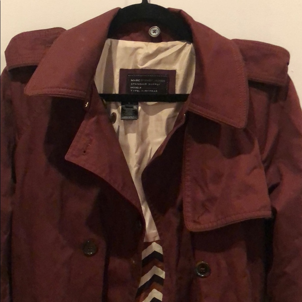 Marc by Marc Jacobs Trench Coat Faux Fur Collar - Picture 5 of 8